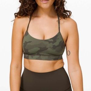 Lululemon Flow Y Bra Nulu Light support B/C cup Size 6 Heritage 365 camo